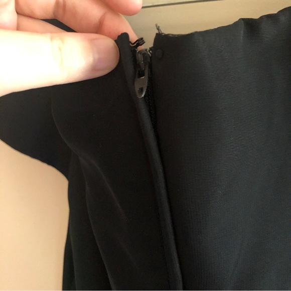 Vintage ‘90s Black Bardot Neckline Tea-Length Gown - Picture 5 of 9